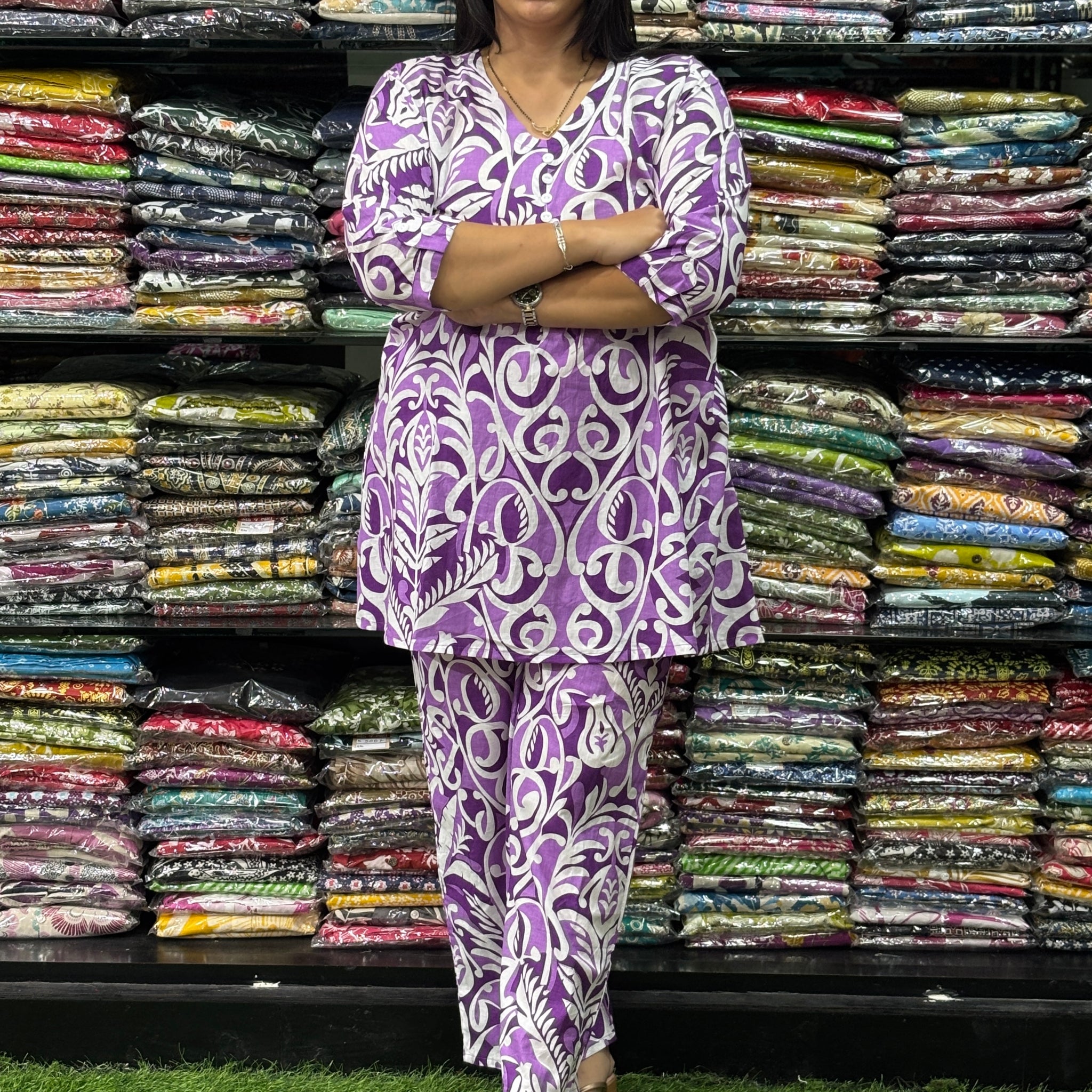 ALINE TUNIC WITH PLAZO (PURE CAMRIC COTTON)