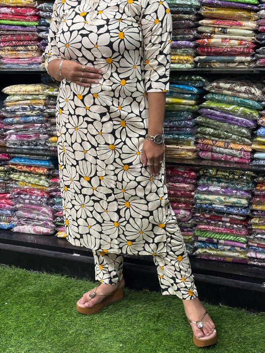 STRAIGHT KURTI WITH PANT (RAYON)