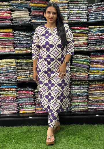 STRAIGHT KURTI WITH PANT (RAYON)