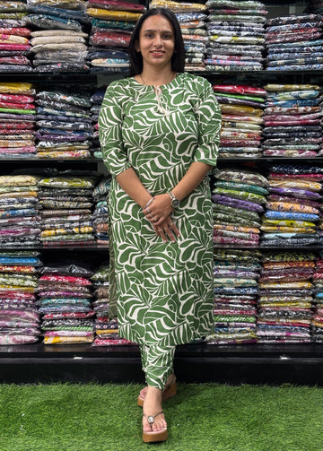 STRAIGHT KURTI WITH PANT (RAYON)