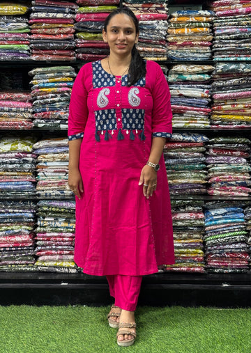 ALINE KURTI WITH PANT (FLEX COTTON, WORK)