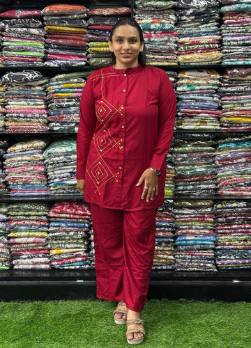 SHIRT WITH PLAZO (HEAVY 22KG RAYON,WORK)