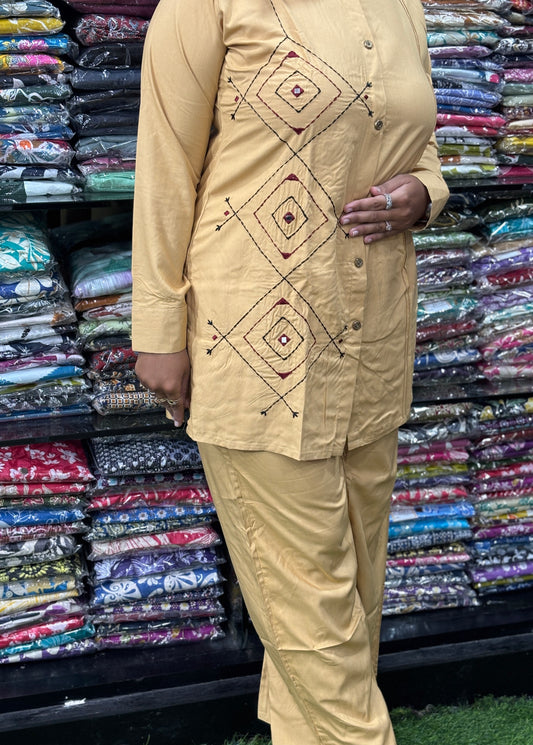 SHIRT WITH PLAZO (HEAVY 22KG RAYON,WORK)