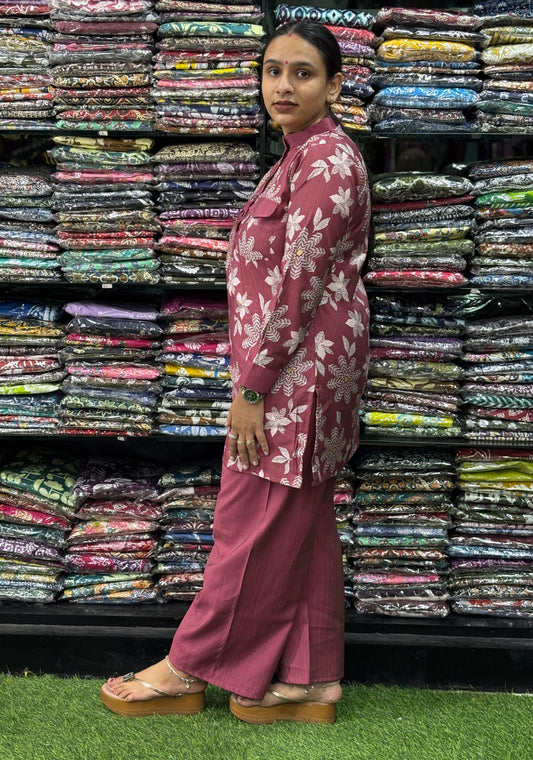 STRAIGHT TUNIC & PLAZO (VERTICAN(POLY COTTON))