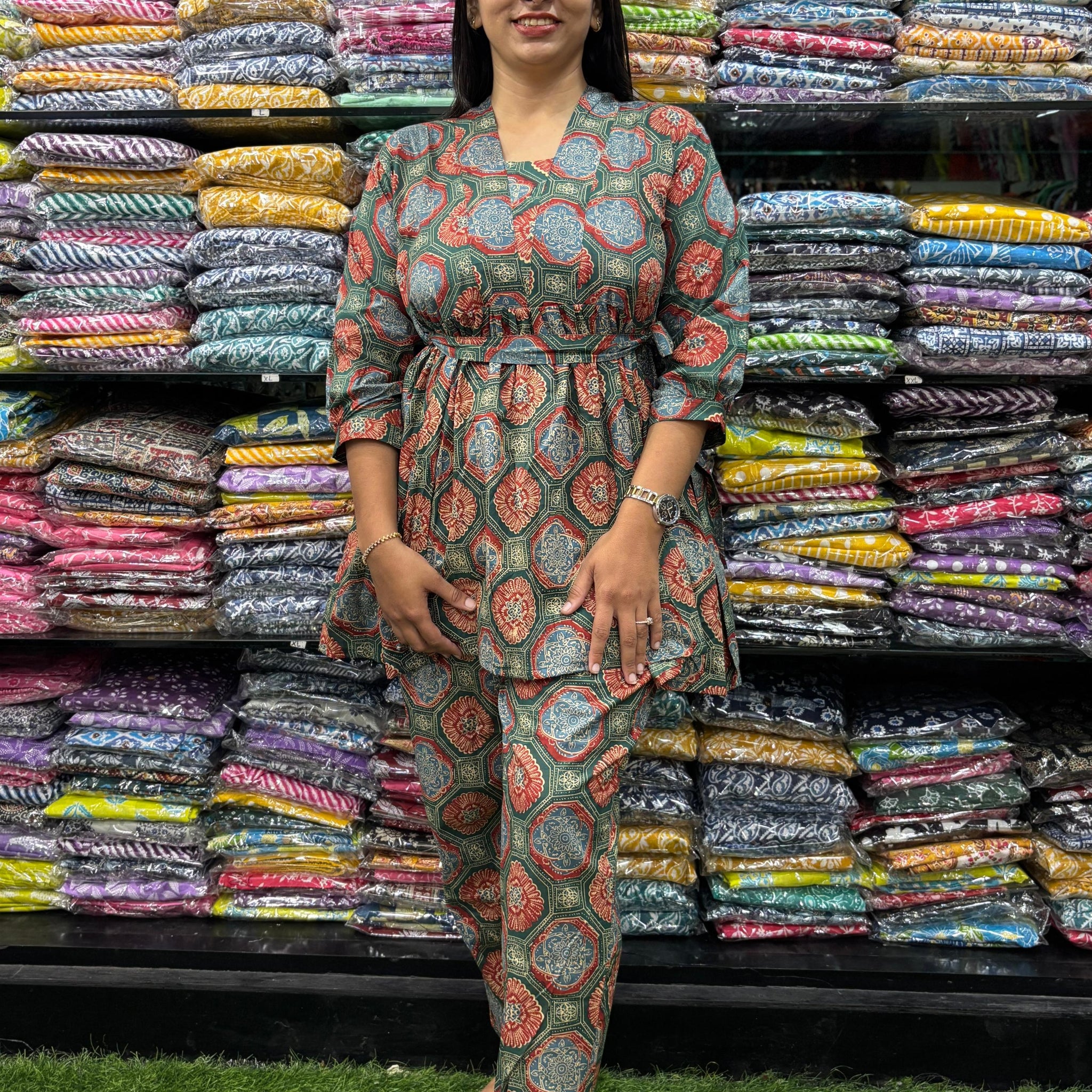 PURE COTTON ROUND TUNIC  WITH PANT