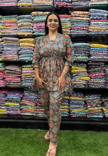 PURE COTTON ROUND TUNIC  WITH PANT