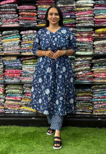 ALINE KURTI WITH PANT (PURE CAMRIC COTTON)