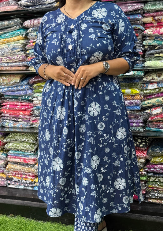 ALINE KURTI WITH PANT (PURE CAMRIC COTTON)