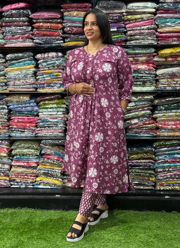 ALINE KURTI WITH PANT (PURE CAMRIC COTTON)