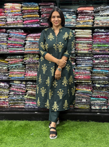 ALINE KURTI WITH PANT (PURE CAMRIC COTTON)