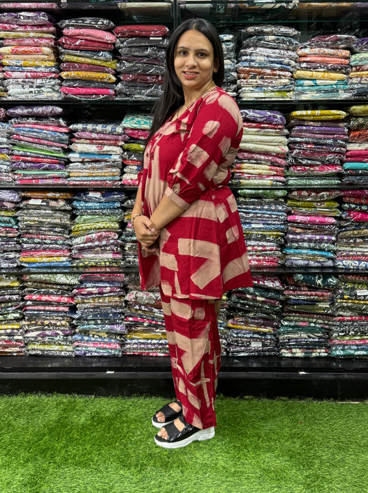 ALINE TUNIC WITH PLAZO (HEAVY 22KG RAYON,HANDWORK)