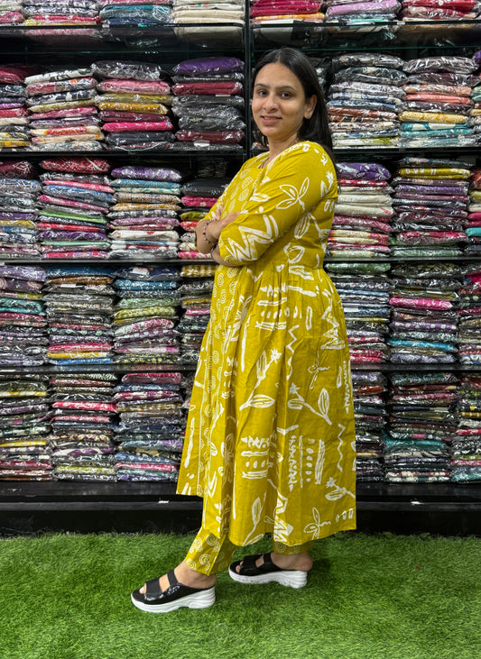 ROUND KURTI WITH PANT (PURE CAMRIC COTTON)