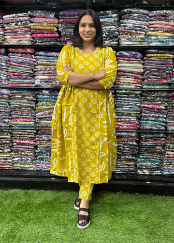 ROUND KURTI WITH PANT (PURE CAMRIC COTTON)