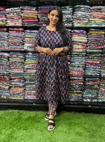 ALINE KURTI WITH PANT (PURE CAMRIC COTTON)