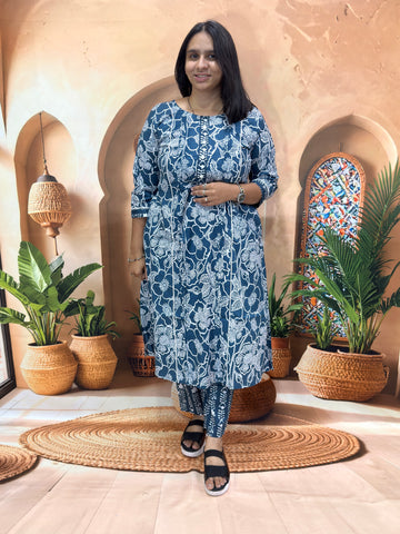 ALINE KURTI WITH PANT (PURE CAMRIC COTTON)