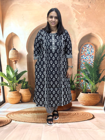ALINE KURTI WITH PANT (PURE CAMRIC COTTON)