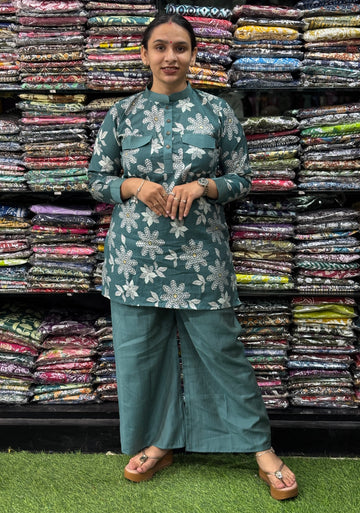 STRAIGHT TUNIC & PLAZO (VERTICAN(POLY COTTON))