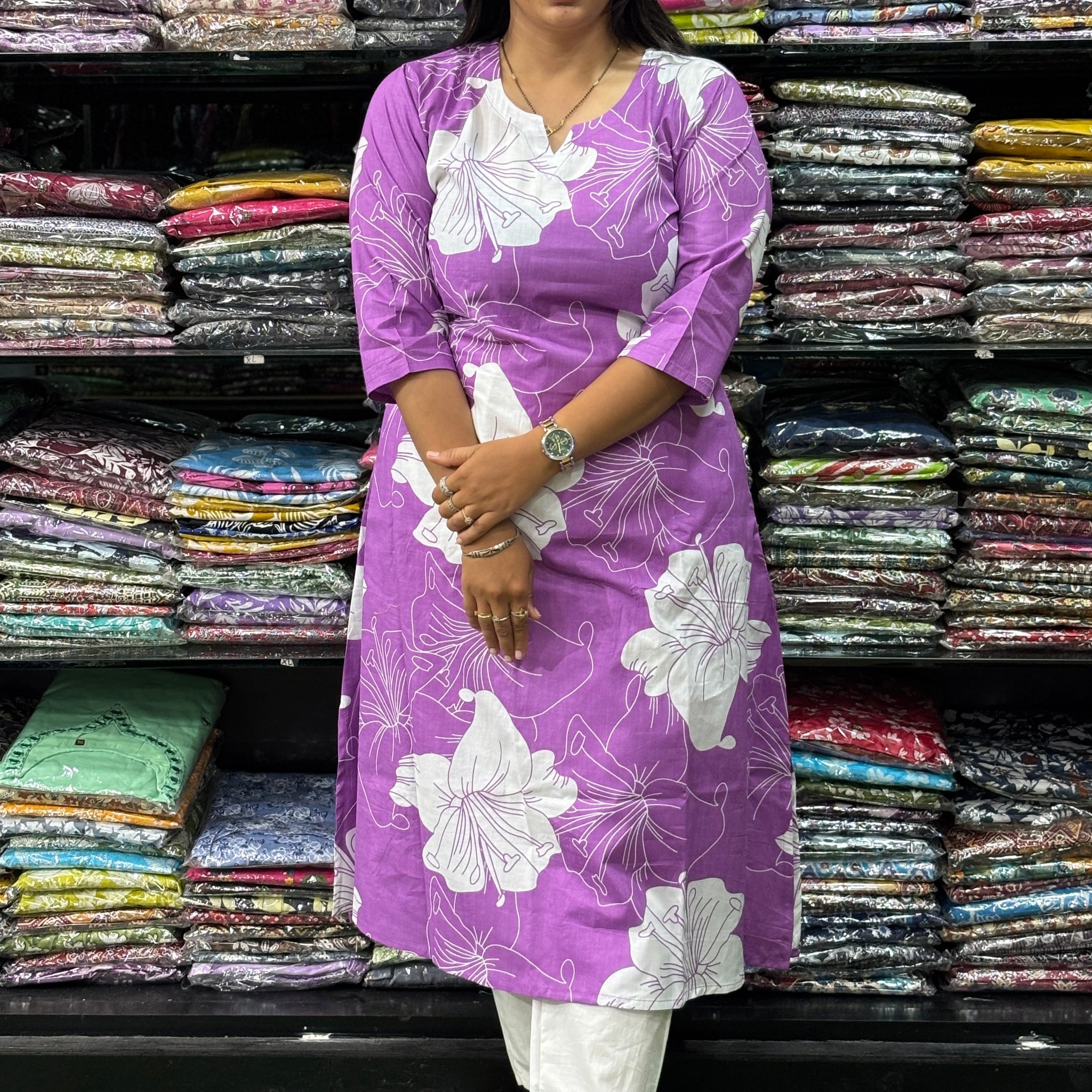 ALINE KURTI (PURE CAMRIC COTTON)