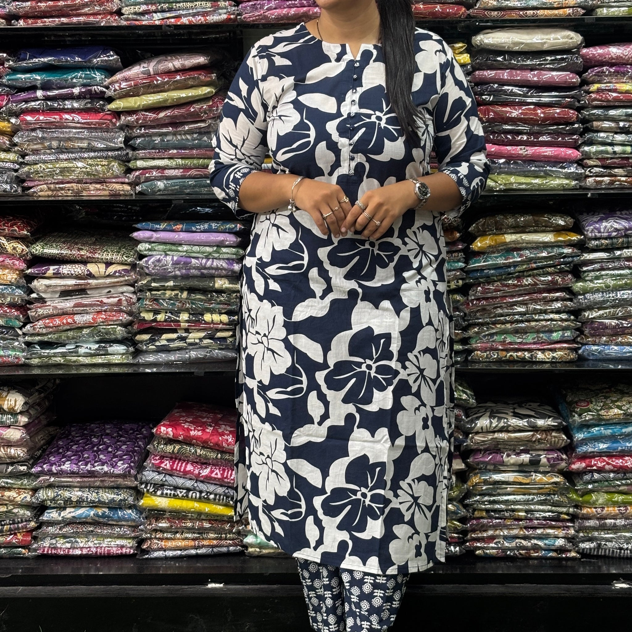 STRAIGHT KURTI-PLAZO (PURE CAMRIC COTTON)