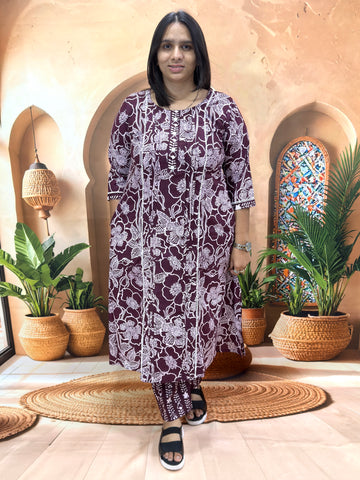 ALINE KURTI WITH PANT (PURE CAMRIC COTTON)