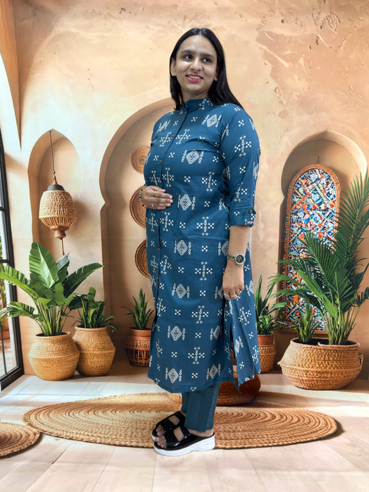 ALINE KURTI WITH PANT (PURE DABHU COTTON)
