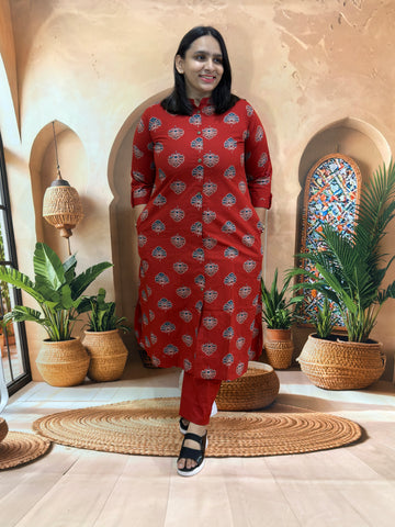 ALINE KURTI WITH PANT (PURE DABHU COTTON)