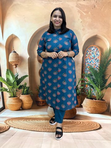 ALINE KURTI WITH PANT (PURE DABHU COTTON)