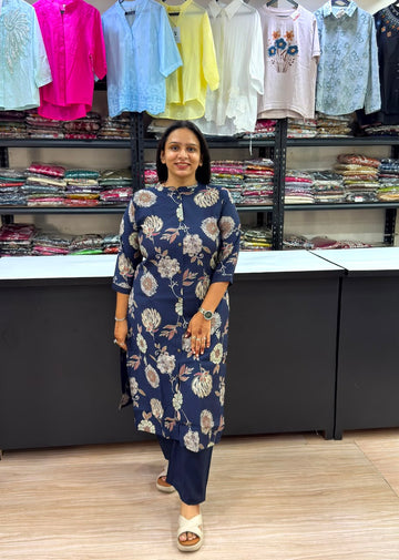STRAIGHT KURTI PLAZO (VATICAN SILK)