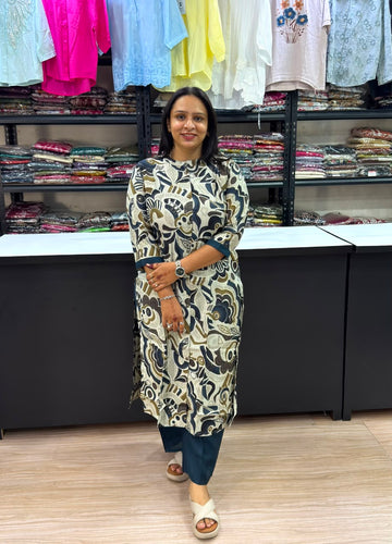 STRAIGHT KURTI PLAZO (VATICAN SILK)