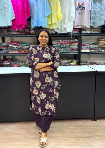 STRAIGHT KURTI PLAZO (VATICAN SILK)