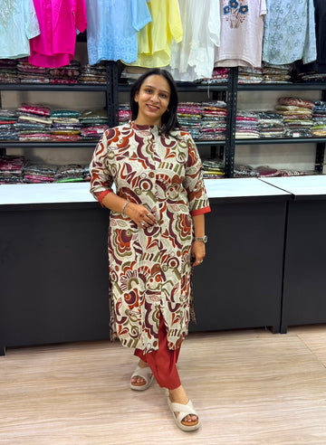 STRAIGHT KURTI PLAZO (VATICAN SILK)