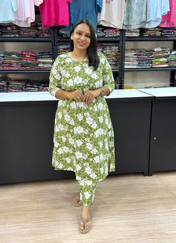 ALINE KURTI WITH PLAZO (POLYSTER COTTON)