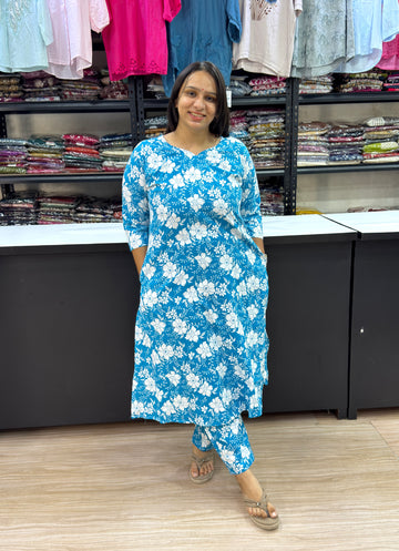 ALINE KURTI WITH PLAZO (POLYSTER COTTON)