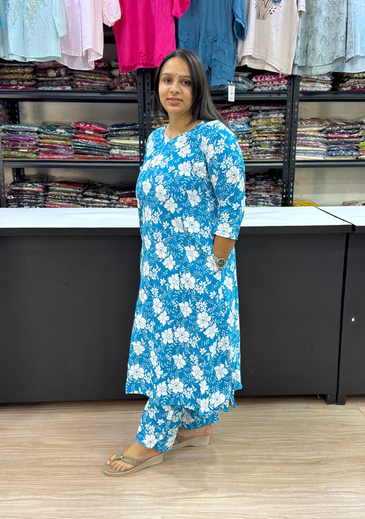 ALINE KURTI WITH PLAZO (POLYSTER RAYON)