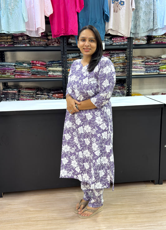 ALINE KURTI WITH PLAZO (POLYSTER RAYON)