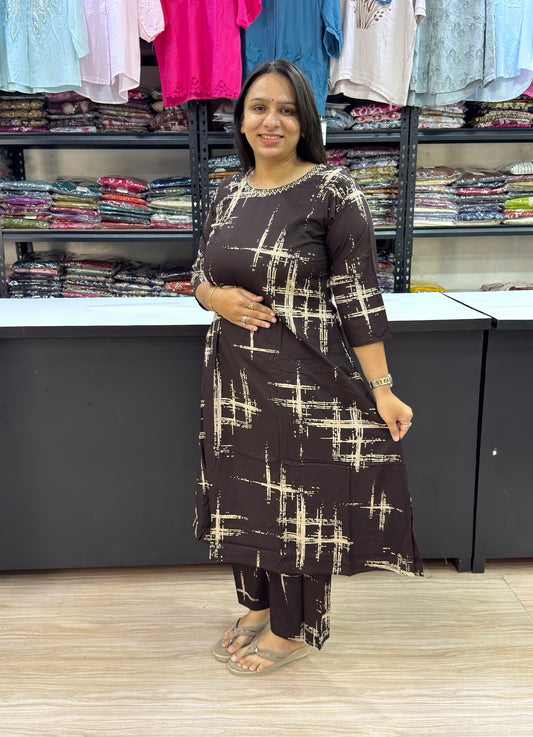 ALINE KURTI WITH PLAZO (HEAVY 22KG RAYON)