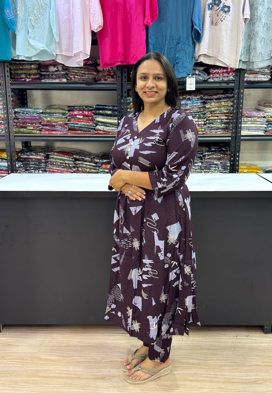 ALINE KURTI WITH PANT (HEAVY 22KG RAYON)