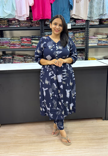 ALINE KURTI WITH PANT (HEAVY 22KG RAYON)