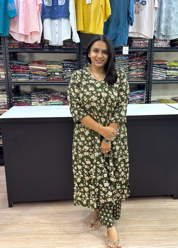 ALINE KURTI WITH PLAZO (PURE CAMRIC COTTON)