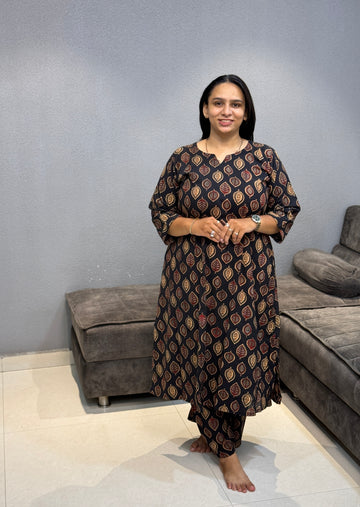ALINE KURTI WITH PLAZO (PURE CAMRIC COTTON)