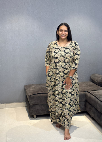 ALINE KURTI WITH PLAZO (PURE CAMRIC COTTON)