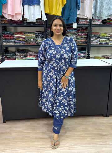 ALINE KURTI WITH PANT (PURE CAMRIC COTTON)