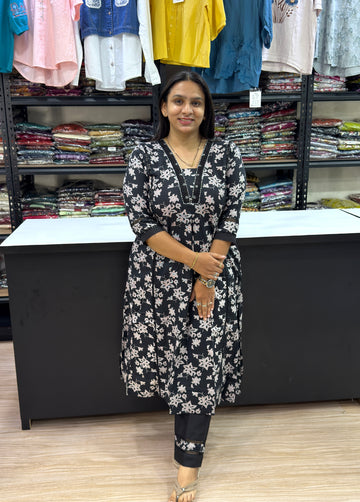 ALINE KURTI WITH PANT (PURE CAMRIC COTTON)