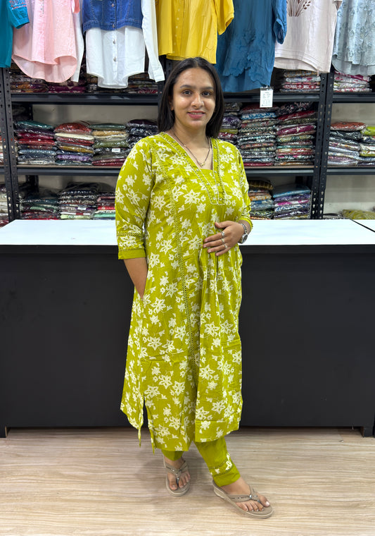 ALINE KURTI WITH PANT (PURE CAMRIC COTTON)