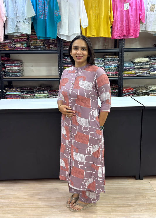 ALINE KURTI WITH PANT (PURE RAYON)