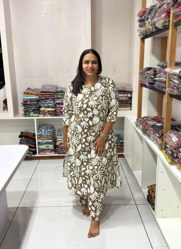 ALINE KURTI WITH PLAZO (POLYSTER RAYON)