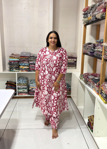 ALINE KURTI WITH PLAZO (POLYSTER RAYON)