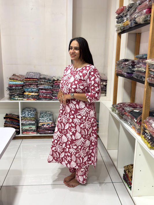 ALINE KURTI WITH PLAZO (POLYSTER RAYON)