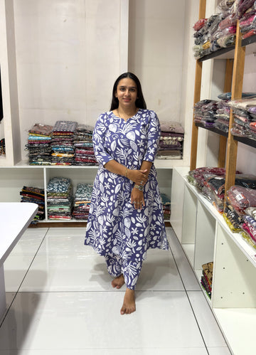 ALINE KURTI WITH PLAZO (POLYSTER RAYON)