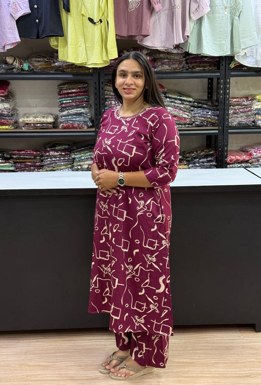 ALINE KURTI PLAZO  (HEAVY RAYON)
